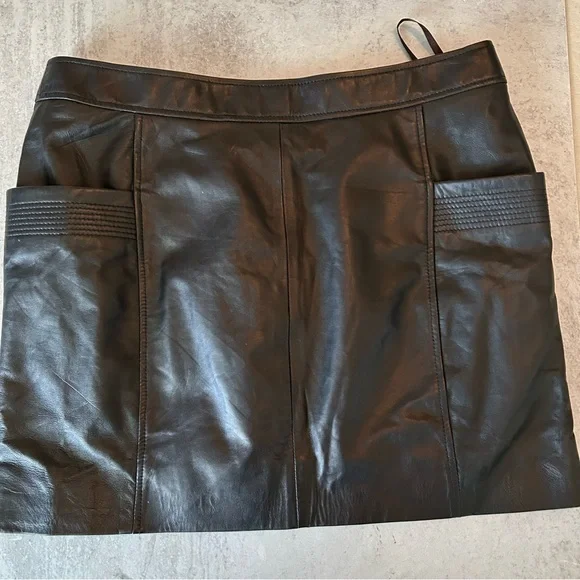 Sezane Black Leather Skirt - Picture 3 of 5